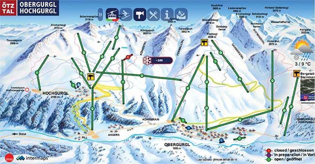 Beschneiung und Pisteninformation Obergurgl-Hochgurgl